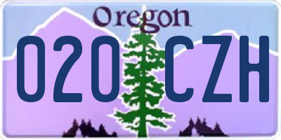 OR license plate 020CZH