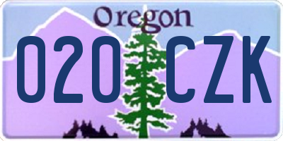 OR license plate 020CZK