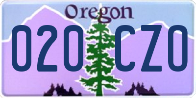 OR license plate 020CZO