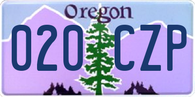 OR license plate 020CZP