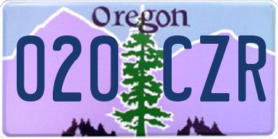 OR license plate 020CZR
