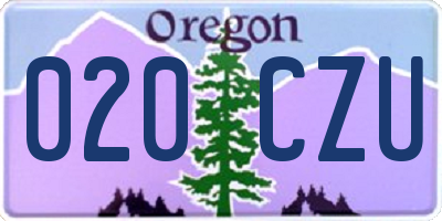 OR license plate 020CZU