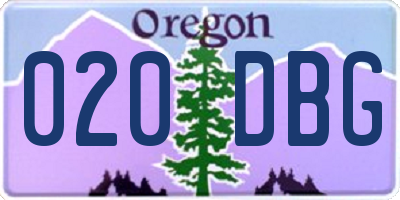 OR license plate 020DBG