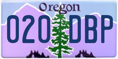 OR license plate 020DBP