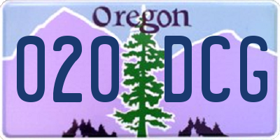 OR license plate 020DCG