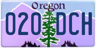 OR license plate 020DCH