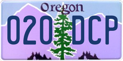 OR license plate 020DCP
