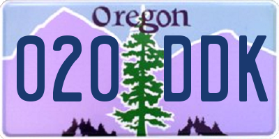 OR license plate 020DDK