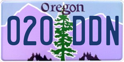 OR license plate 020DDN