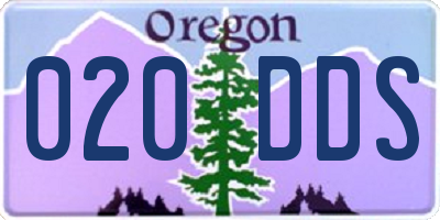 OR license plate 020DDS