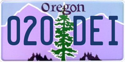 OR license plate 020DEI