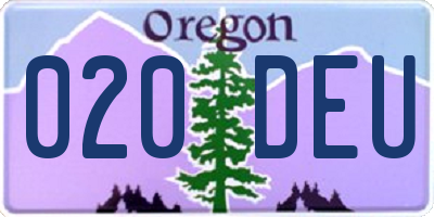 OR license plate 020DEU