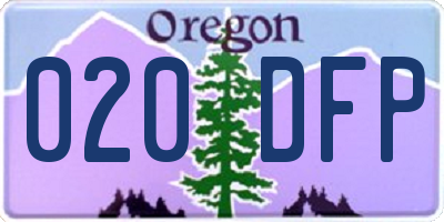 OR license plate 020DFP