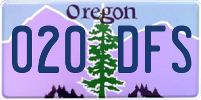 OR license plate 020DFS