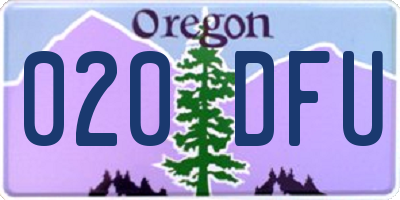 OR license plate 020DFU