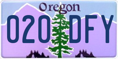 OR license plate 020DFY
