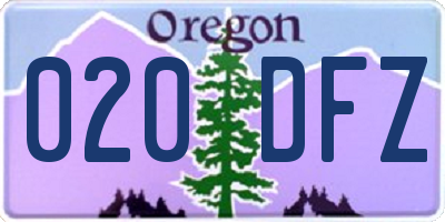OR license plate 020DFZ