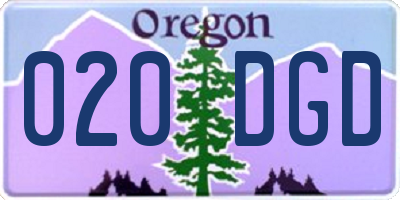 OR license plate 020DGD