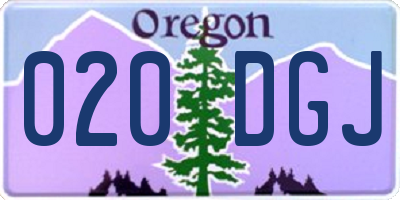 OR license plate 020DGJ