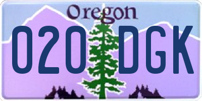 OR license plate 020DGK