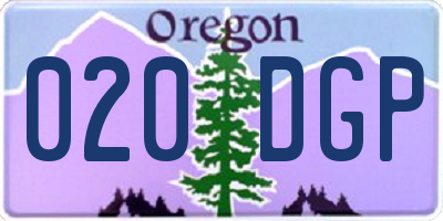 OR license plate 020DGP