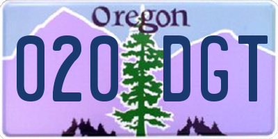 OR license plate 020DGT