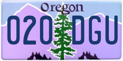 OR license plate 020DGU