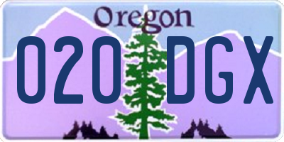 OR license plate 020DGX