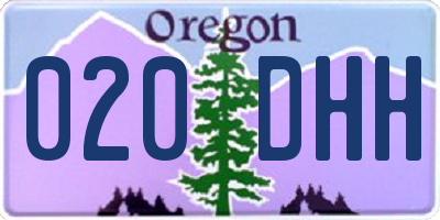 OR license plate 020DHH