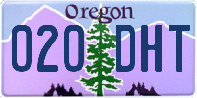 OR license plate 020DHT