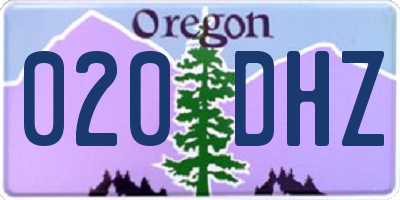 OR license plate 020DHZ