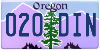 OR license plate 020DIN