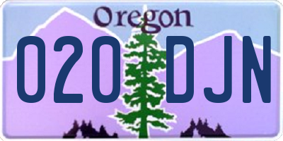 OR license plate 020DJN
