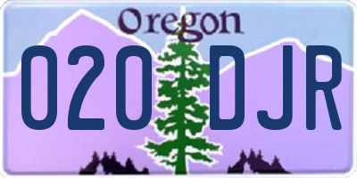 OR license plate 020DJR