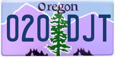 OR license plate 020DJT