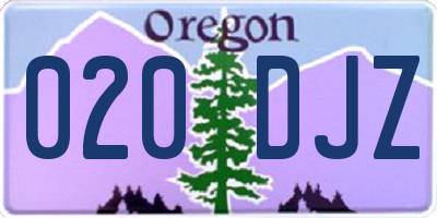 OR license plate 020DJZ