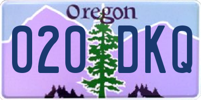 OR license plate 020DKQ