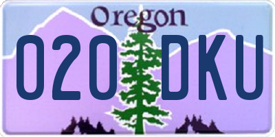 OR license plate 020DKU