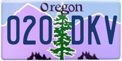 OR license plate 020DKV