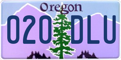 OR license plate 020DLU