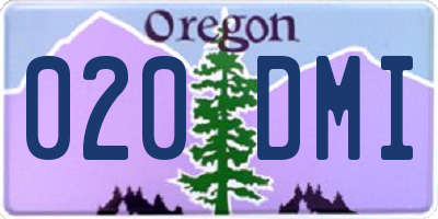 OR license plate 020DMI