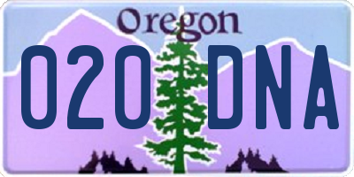 OR license plate 020DNA