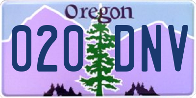 OR license plate 020DNV