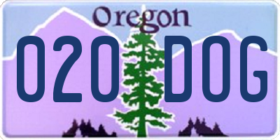 OR license plate 020DOG
