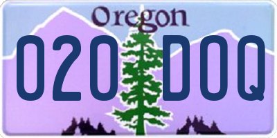 OR license plate 020DOQ