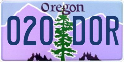OR license plate 020DOR