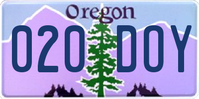 OR license plate 020DOY