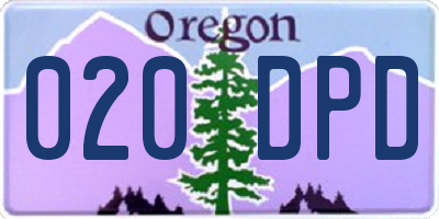 OR license plate 020DPD