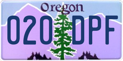 OR license plate 020DPF