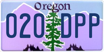 OR license plate 020DPP